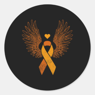 Adesivo Fita Laranja Alada Leucemia Câncer de Sangue Consc