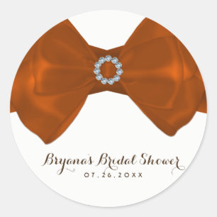 Adesivo Fita Laranja & Diamantes Chá de Noiva Elegante