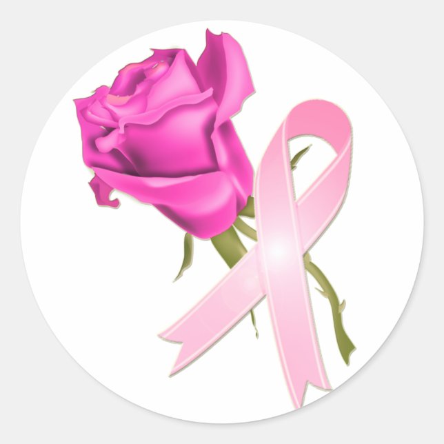 Adesivo Fita rosa com Rosa *Consciência do Cancer da Mama  (Frente)