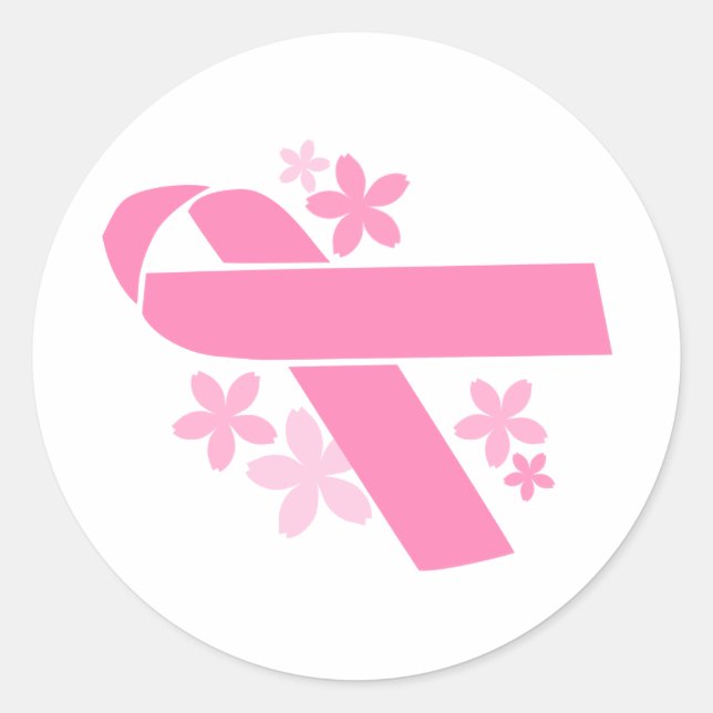 Adesivo Fita Rosa - Consciência do Cancer da Mama (Frente)
