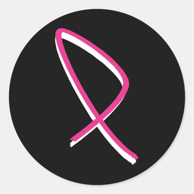 Adesivo Fita Rosa de Consciência do Cancer da Mama (Frente)