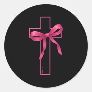 Adesivo Fita rosa Fita Cruzada Cancer Sensibilização Crist