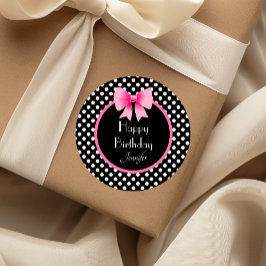 Adesivo Fita Rosa Pontos Pretos e Brancos Aniversário
