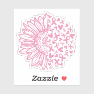 Adesivo Fita rosa Sensibilização do Cancer de Briso Girass