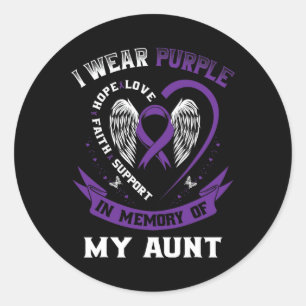 Adesivo Fita Roxa Em Memória Do Câncer de pâncreas Da Tia