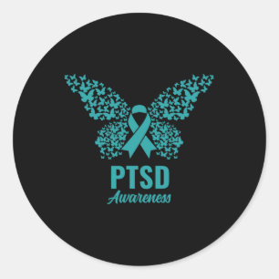 Adesivo Fita Teal Com Borboletas - Sensibilização Ptsd