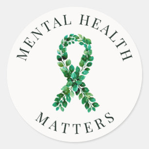 Adesivo Fita Verde de Saúde Mental Personalizada Estética 