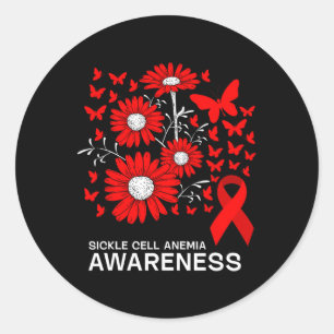 Adesivo Fita Vermelha Com Daisy Flower Cell Anemia Célula 