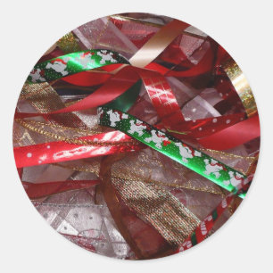 Adesivo Fitas de Natal Vermelho Verde e Dourado Feriado