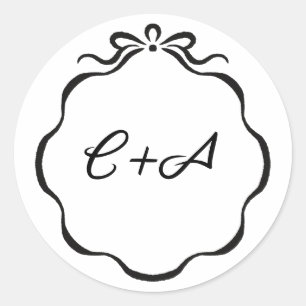 Adesivo Fitas e iniciais de arco com tinta Casamento Matte