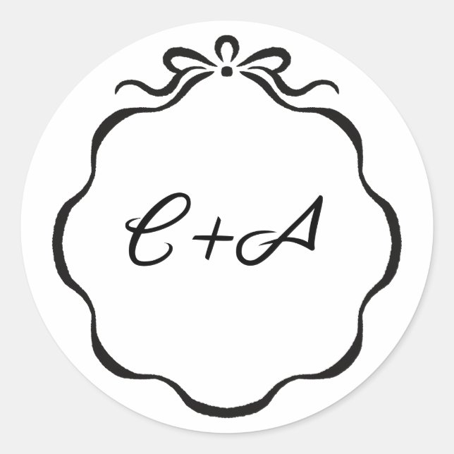 Adesivo Fitas e iniciais de arco com tinta Casamento Matte (Frente)