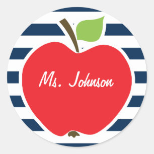 Adesivo Fitas Horizontais Azuis Escuras; Maçã