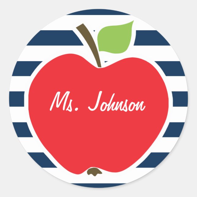 Adesivo Fitas Horizontais Azuis Escuras; Maçã (Frente)