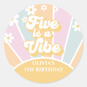 Adesivo Five is a Vibe pastel Retro Sunshine margarida boh