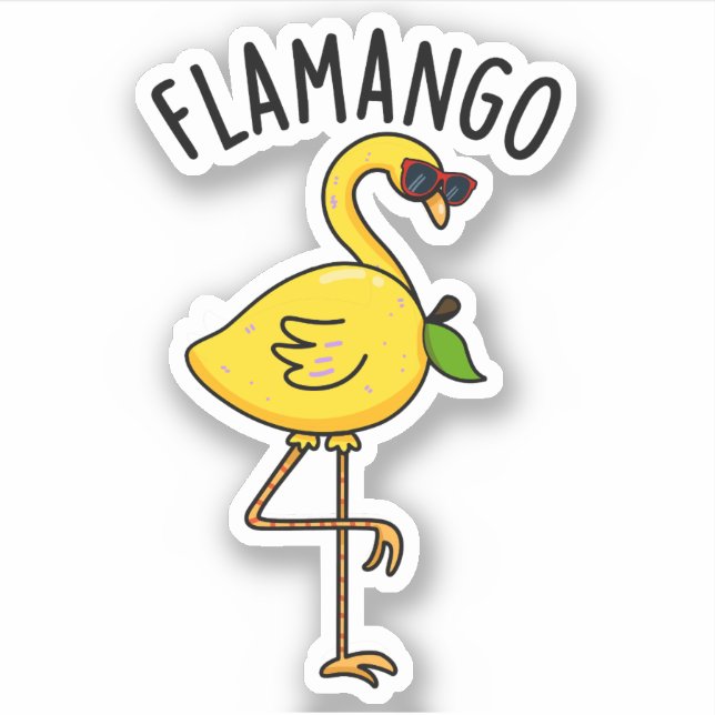 Adesivo Fla-mango Funny Flamingo Pun (Frente)