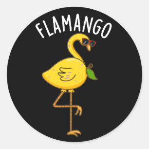 Adesivo Fla-mango Funny Flamingo Pun Dark BG