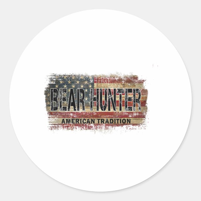 Adesivo Flag Bear Hunter americano (Frente)
