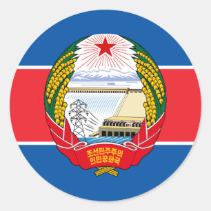 Adesivo Flag e Emblem norte-coreanos, pavilhão da Coreia 