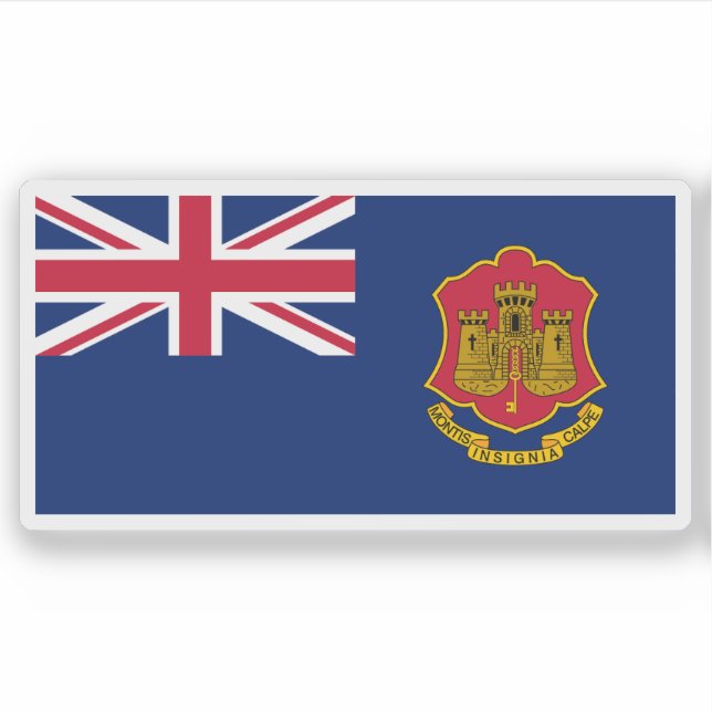 Adesivo Flag of Gibraltar, British Overseas Territory (Frente)