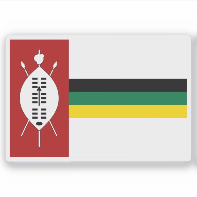 Adesivo Flag of KwaZulu (1985-1984), Rep. of South Africa (Frente)