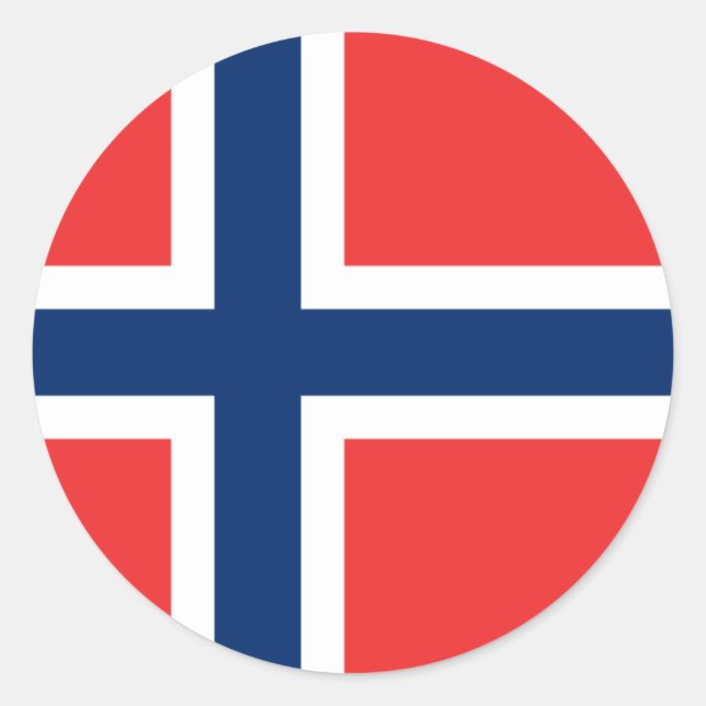 Adesivo Flag of Norway Sticker (Círculo) (Frente)