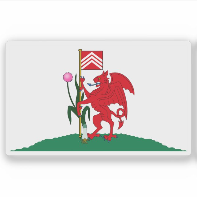 Adesivo Flag of the city of Cardiff, Wales (Frente)