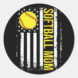 Adesivo Flag Softball Team Softball Mãe Mulheres Dias de a