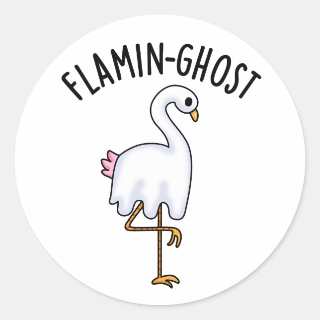 Adesivo Flamin-ghost Funny Flamingo Ghost Pun (Frente)