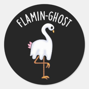 Adesivo Flamin-ghost Funny Flamingo Ghost Pun Dark BG