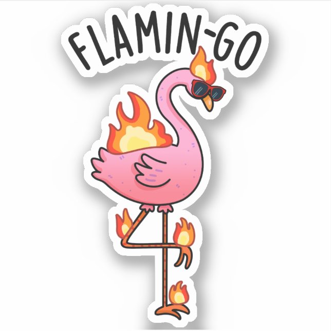 Adesivo Flamin-go Funny Flamingo Pun (Frente)