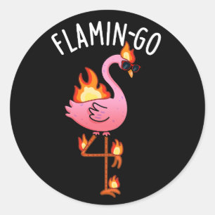 Adesivo Flamin-go Funny Flamingo Pun Dark BG
