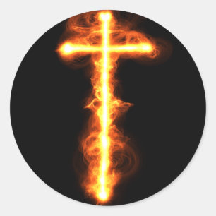 Adesivo Flaming Cross Sticker