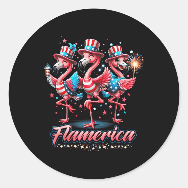 Adesivo Flamingo 4, Independência Patriótica Dos Eua Fl (Frente)