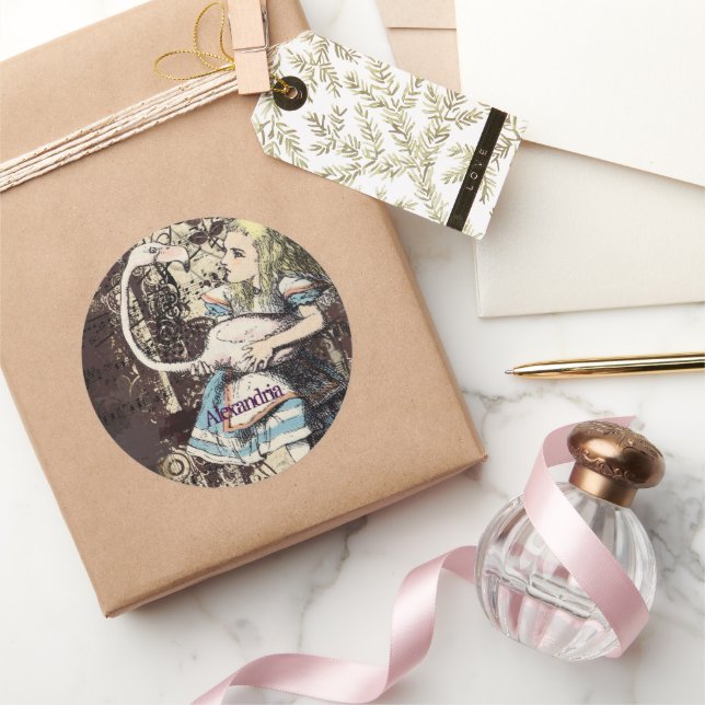 Adesivo Flamingo Alice no País das Maravilhas (Presentear)