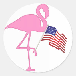 Adesivo Flamingo Americano Patriótico com Bandeira