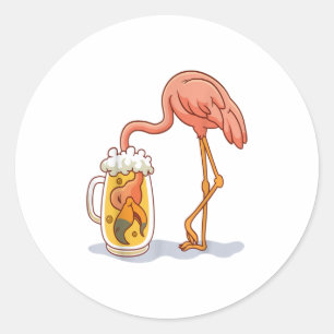 Adesivo Flamingo Bebe Cerveja