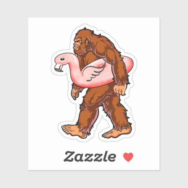 Adesivo Flamingo Bigfoot (Folha)