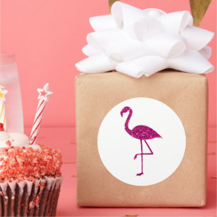 Adesivo Flamingo brilhante Rosa brilho falso lantejoulas