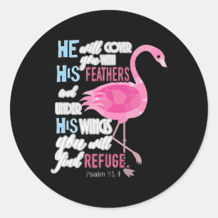 Adesivo Flamingo Christian Gift, Salm 91 Bíblia Verse
