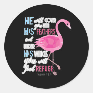 Adesivo Flamingo Christian Gift, Salm 91 Bíblia Verse