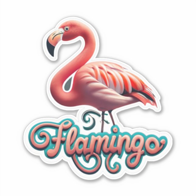 Adesivo Flamingo Classic Round Sticker (Frente)