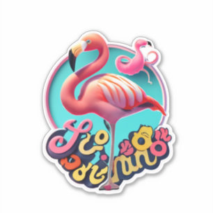 Adesivo Flamingo Classic Round Sticker