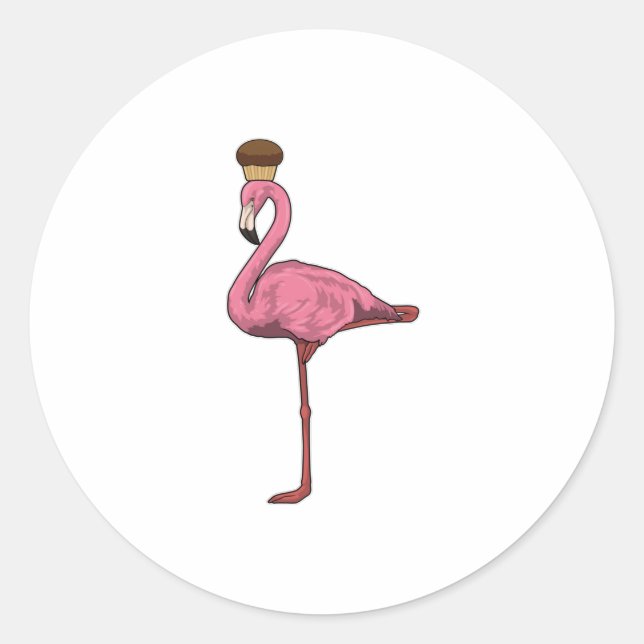 Adesivo Flamingo com Muffin (Frente)