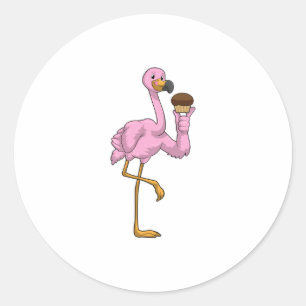 Adesivo Flamingo com Muffin