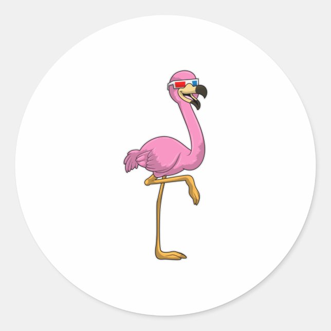 Adesivo Flamingo com Óculos (Frente)