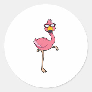 Adesivo Flamingo com óculos de sol