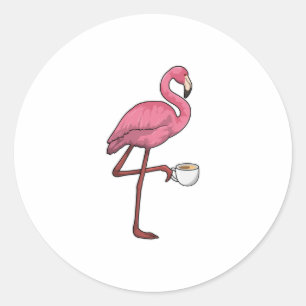 Adesivo Flamingo com Taça de Café