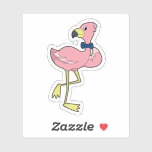 Adesivo Flamingo como Cavalheiro com Gravata