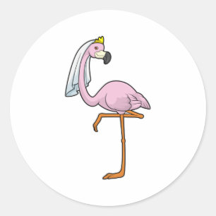 Adesivo Flamingo como noiva no casamento com Veil