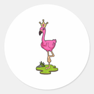 Adesivo Flamingo como Princesa com Coroa